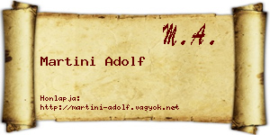Martini Adolf névjegykártya